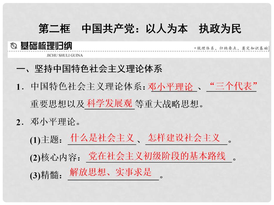 高中政治 第三单元 发展社会主义民主政治 第六课 我国的政党制度 第二框 中国共产党：以人为本 执政为民课件 新人教版必修2_第1页