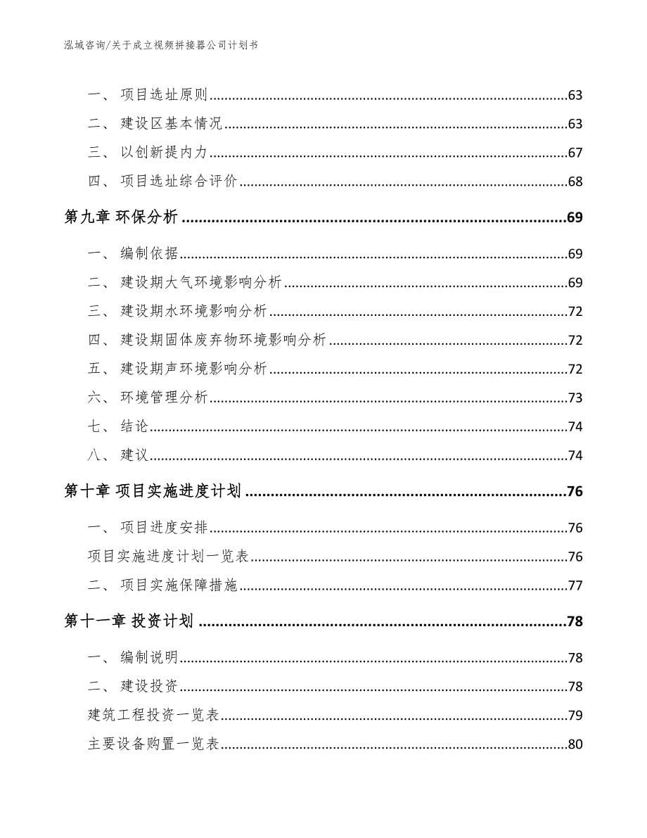 关于成立视频拼接器公司计划书_第5页