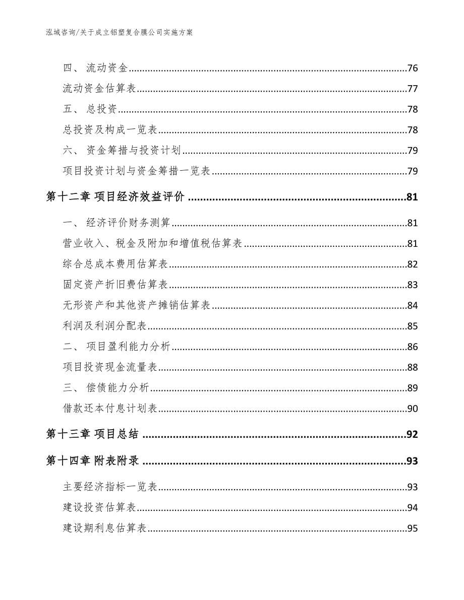 关于成立铝塑复合膜公司实施方案_参考范文_第5页