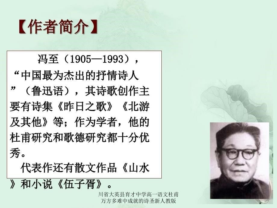 川省大英县育才中学高一语文杜甫万方多难中成就的诗圣新人教版课件_第5页