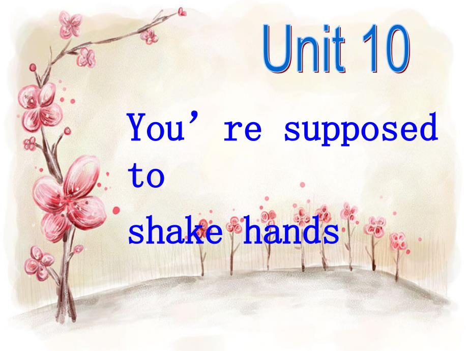 初三英语Unit10YouresupposedtoshakehandsPPT课件_第1页