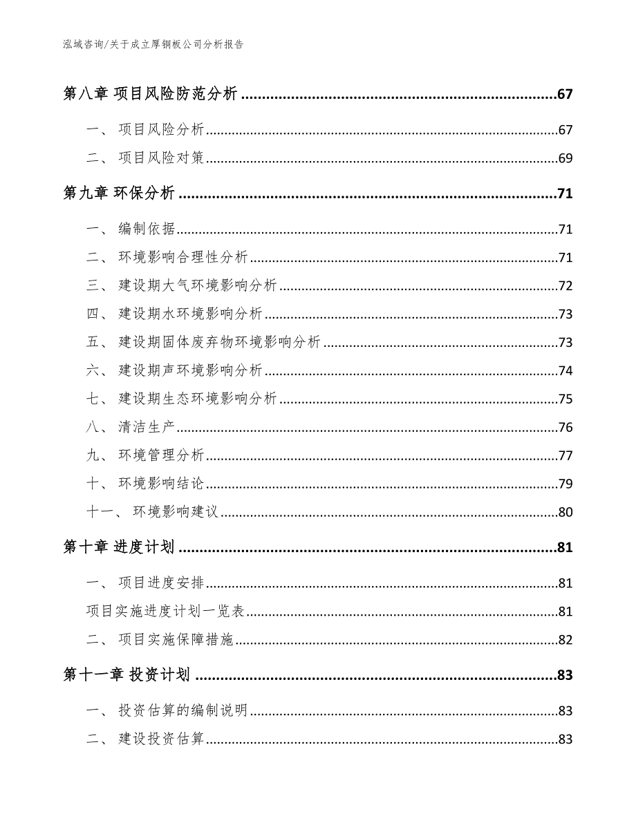 关于成立厚铜板公司分析报告_模板范文_第4页