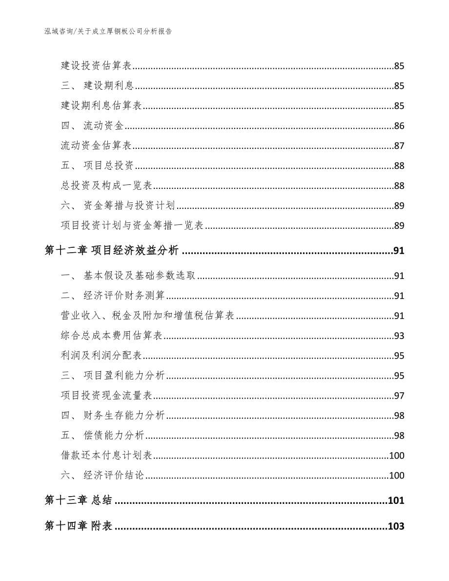 关于成立厚铜板公司分析报告_模板范文_第5页