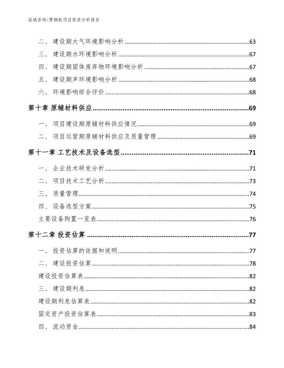 厚铜板项目投资分析报告参考范文_第5页