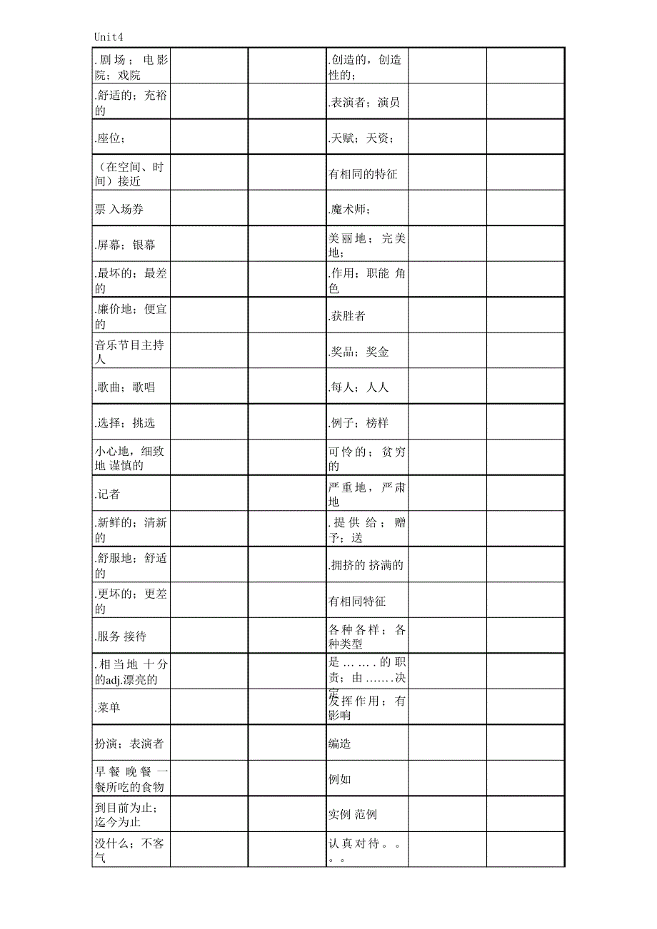 新人教版八年级上册英语单词表全(默写版).xls_第4页