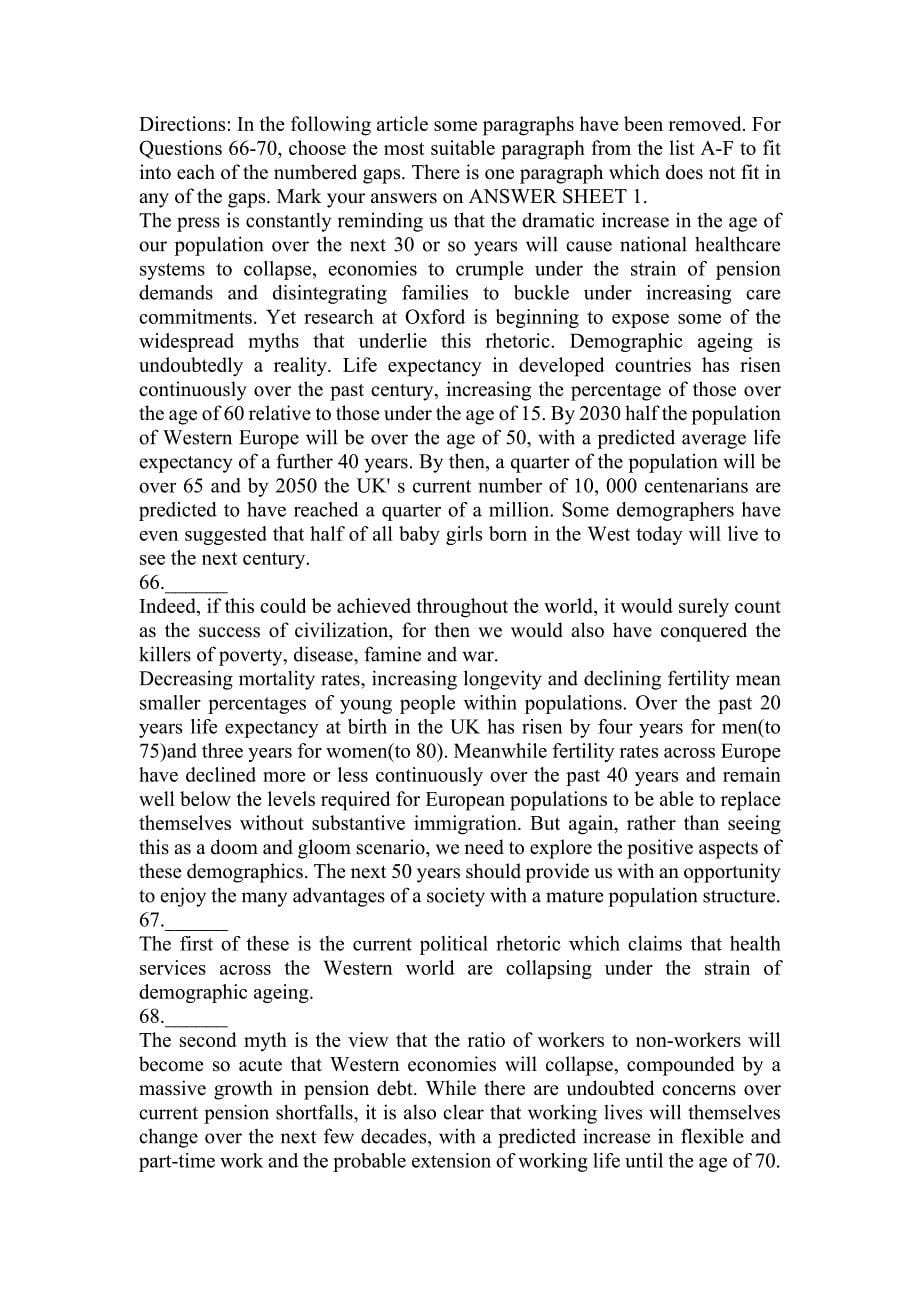 2022-2023年辽宁省丹东市公共英语五级(笔试)真题(含答案)_第5页