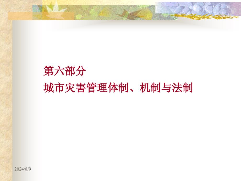 城市灾害管理体制、机制与法制.ppt_第1页