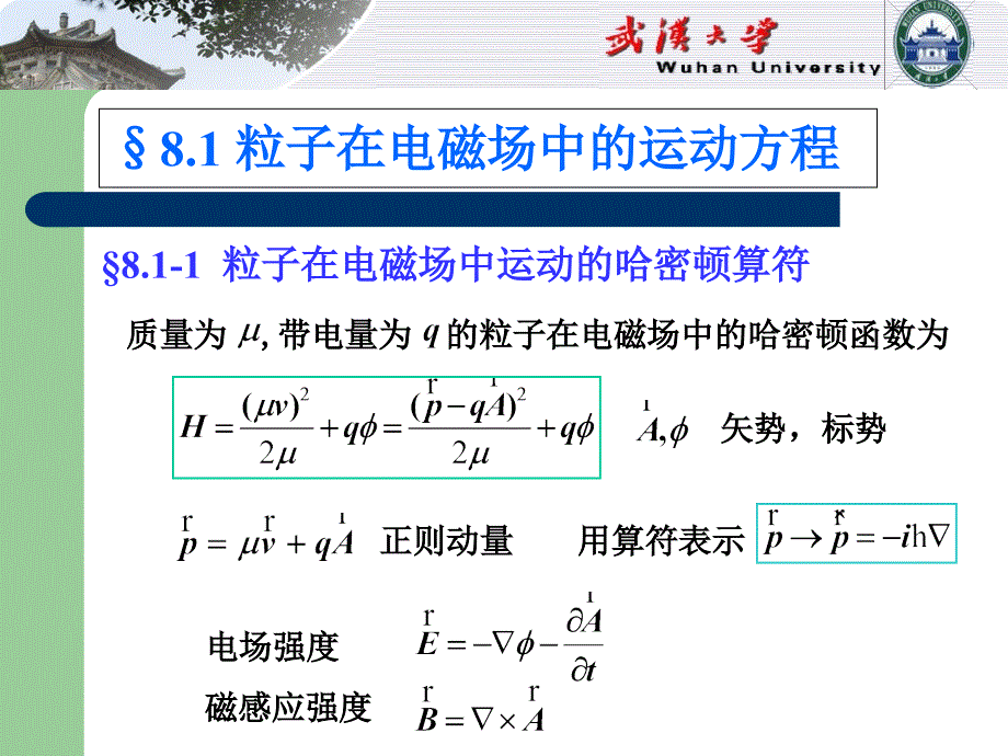 量子力学课件：第八章 粒子在电磁场中运动_第2页