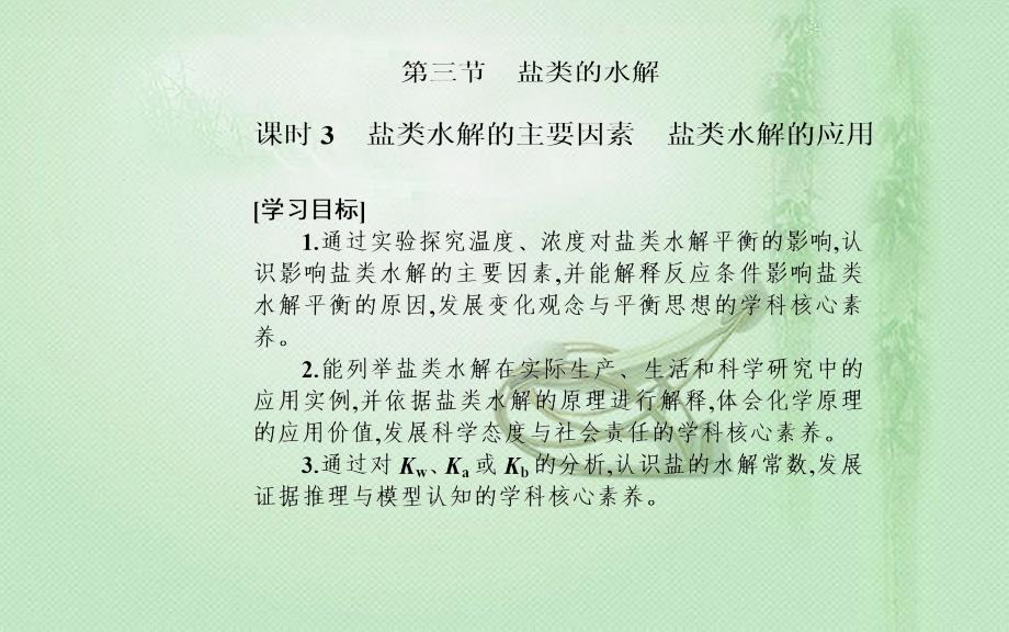 2021-2022学年人教版新教材选择性必修第一册 第3章 第3节课时3　影响盐类水解的主要因素 盐类水解的应用 课件（33张）_第2页