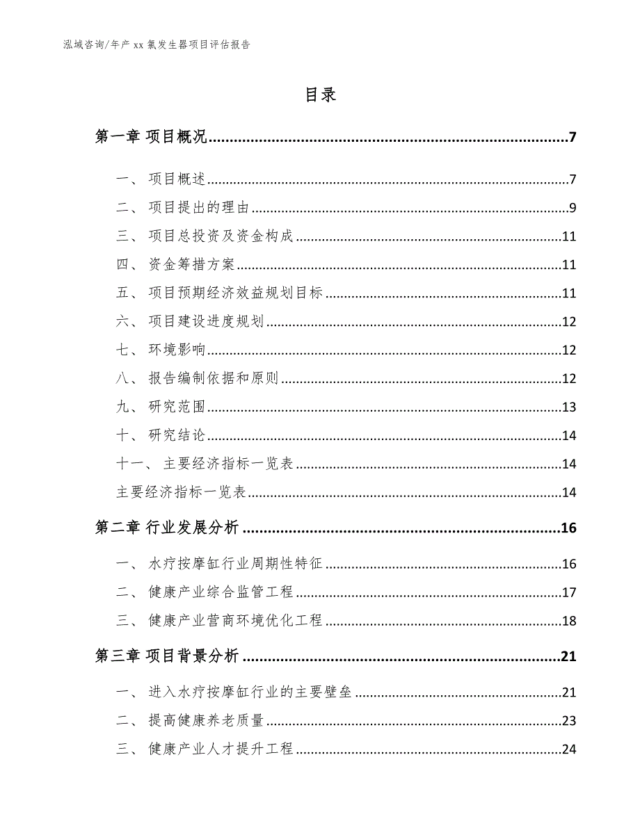 年产xx氯发生器项目评估报告参考范文_第2页