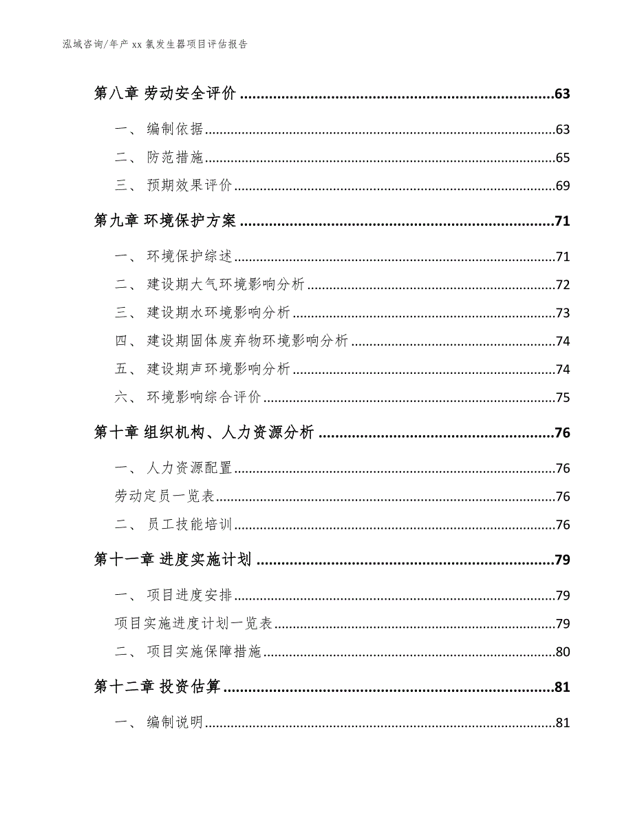 年产xx氯发生器项目评估报告参考范文_第4页