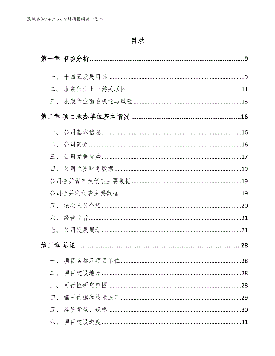 年产xx皮鞋项目招商计划书（参考范文）_第1页