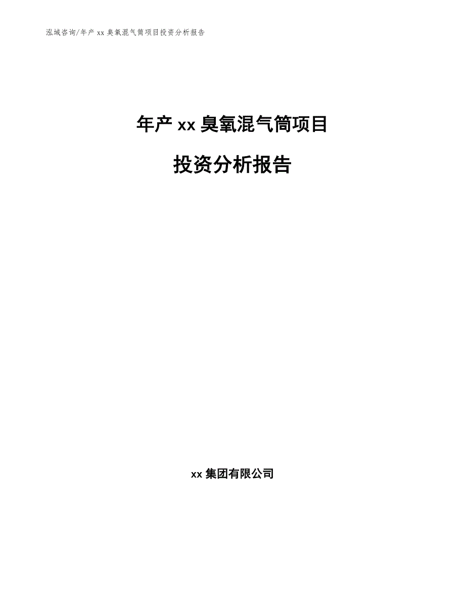 年产xx臭氧混气筒项目投资分析报告【模板范文】_第1页