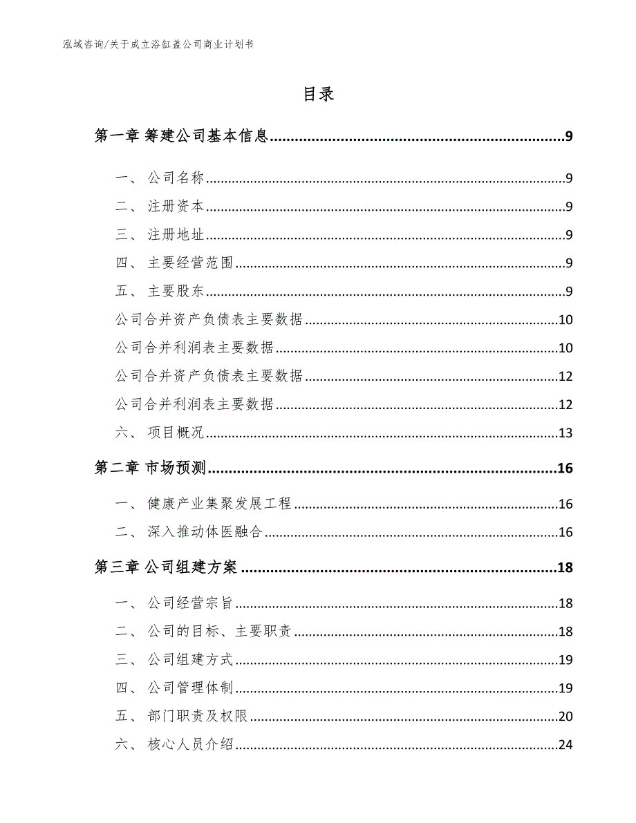 关于成立浴缸盖公司商业计划书【模板】_第2页