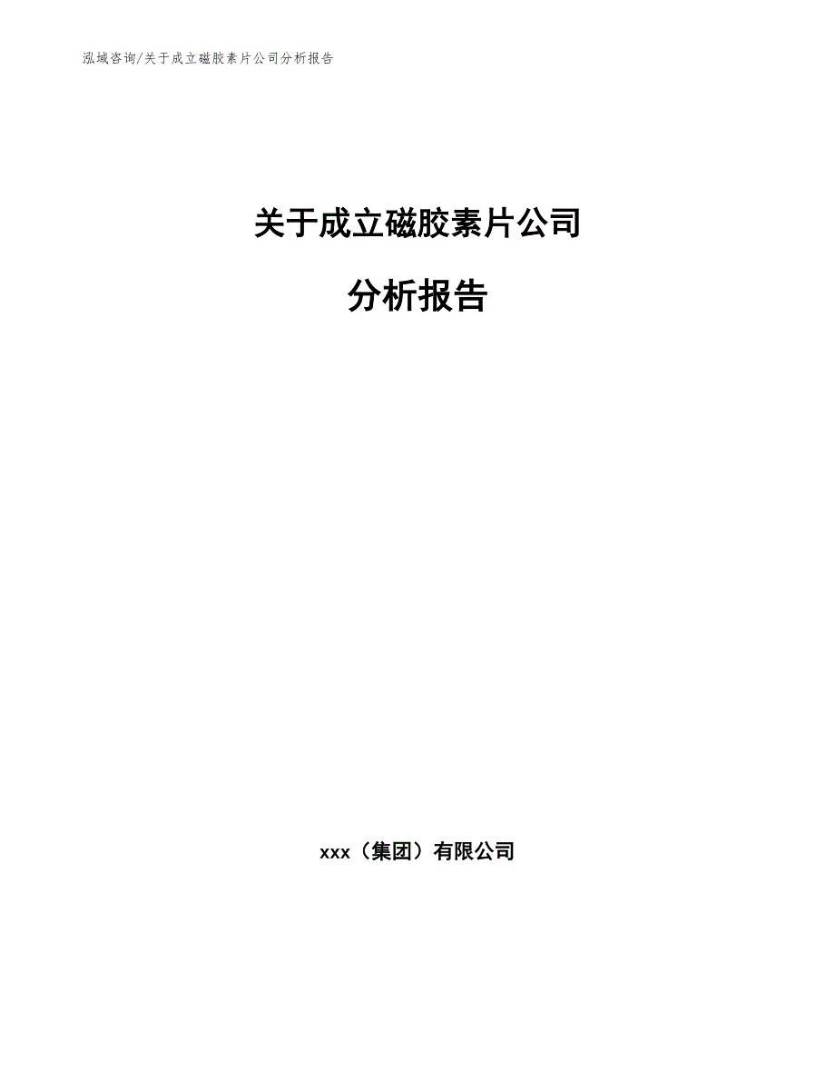 关于成立磁胶素片公司分析报告_范文模板_第1页