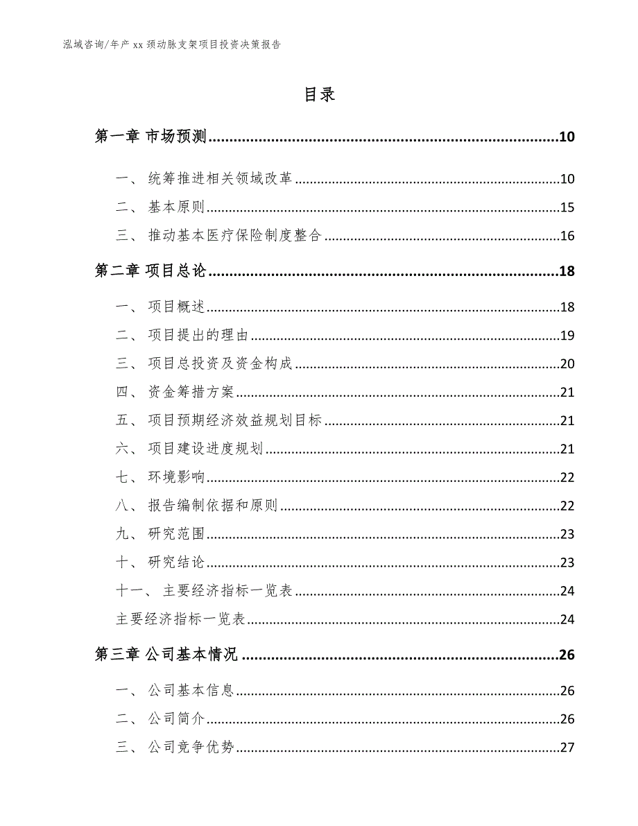 年产xx颈动脉支架项目投资决策报告_第4页