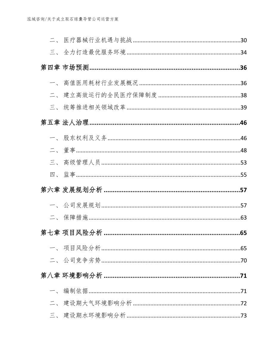 关于成立取石球囊导管公司运营方案_范文模板_第5页