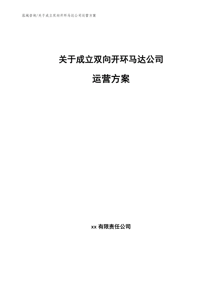 关于成立双向开环马达公司运营方案_第1页