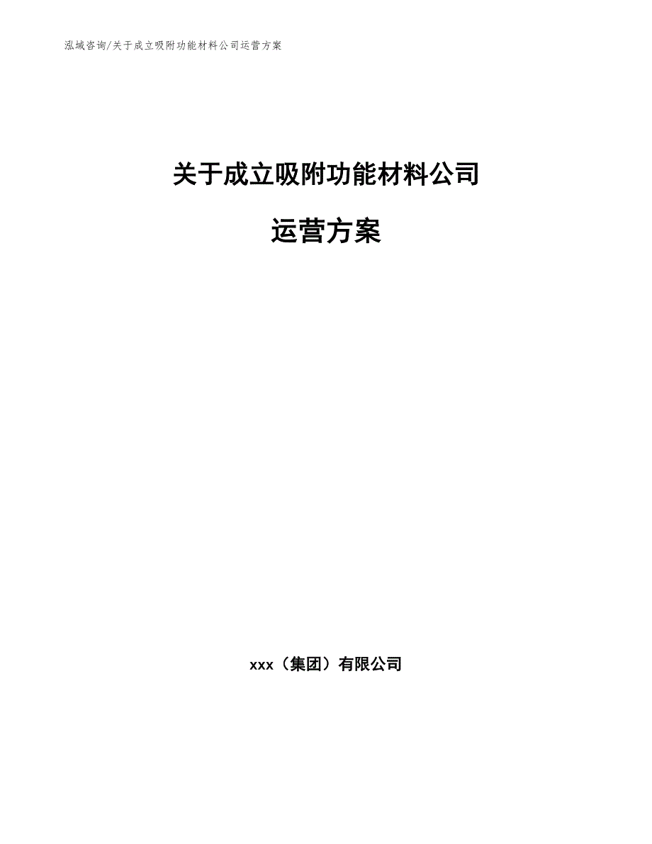 关于成立吸附功能材料公司运营方案_第1页