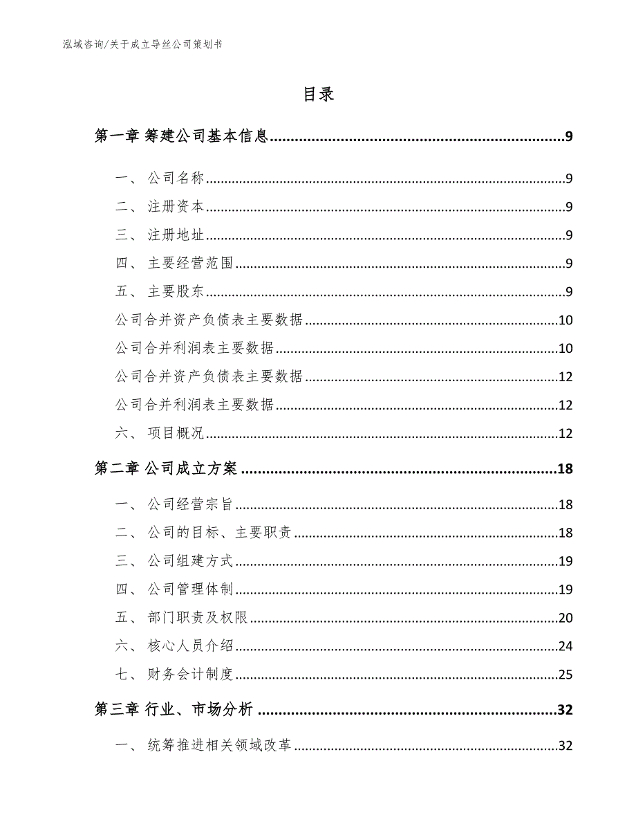 关于成立导丝公司策划书_第2页