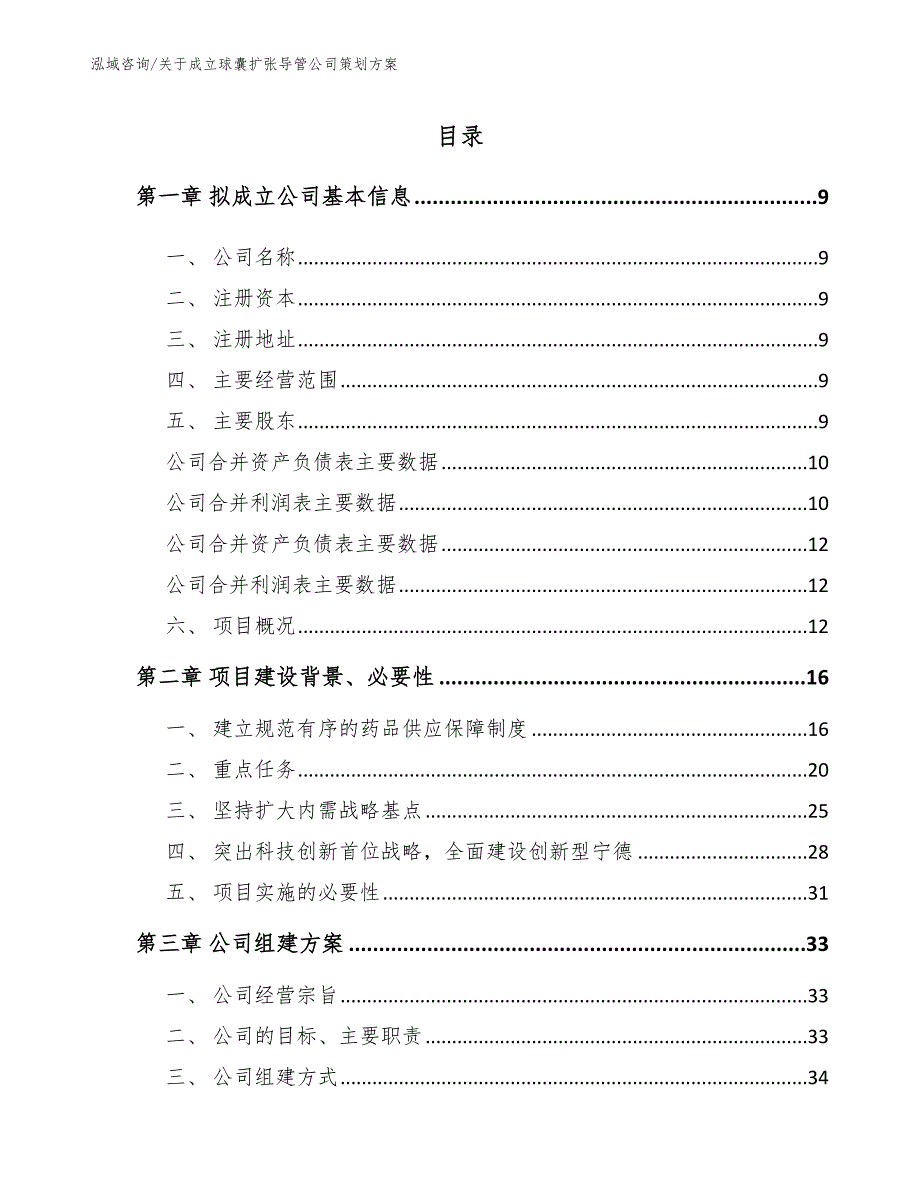 关于成立球囊扩张导管公司策划方案参考模板_第2页