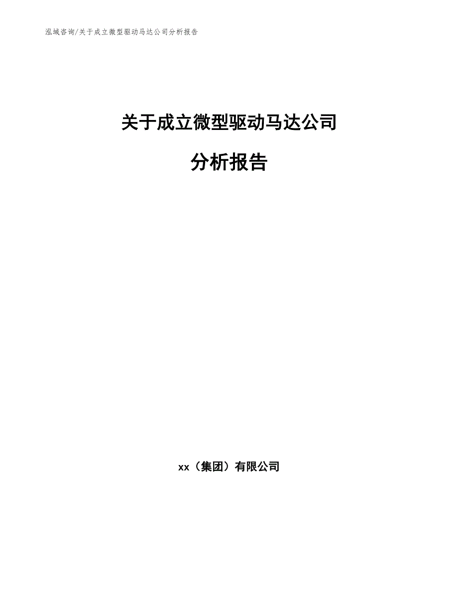 关于成立微型驱动马达公司分析报告_模板参考_第1页