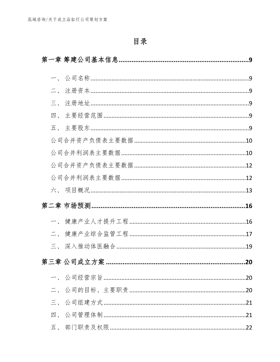 关于成立浴缸灯公司策划方案（模板范本）_第4页