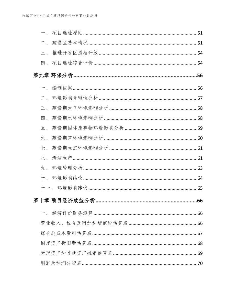 关于成立连续铸铁件公司商业计划书_第5页