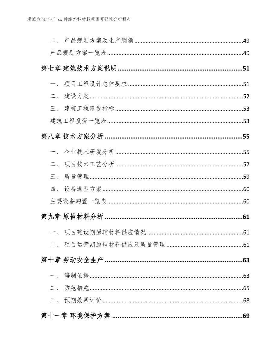 年产xx神经外科材料项目可行性分析报告_第5页