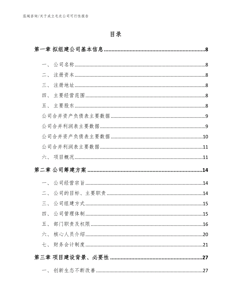 关于成立毛衣公司可行性报告范文模板_第2页