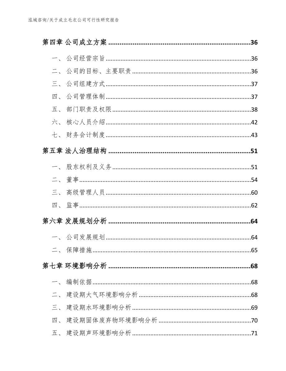 关于成立毛衣公司可行性研究报告_模板_第5页