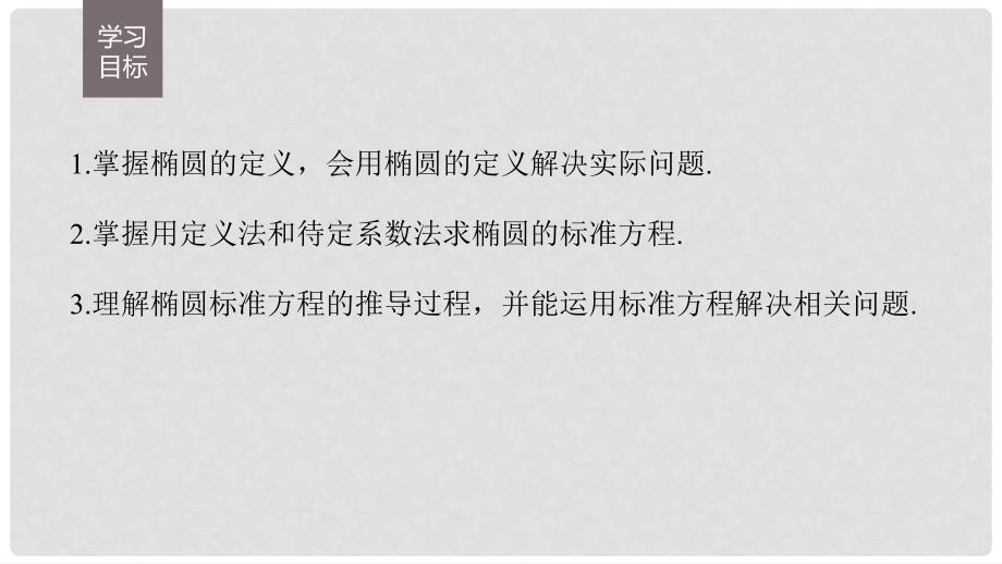 高中数学 第2章 圆锥曲线与方程 2.2.1 椭圆的标准方程课件 苏教版选修12_第2页