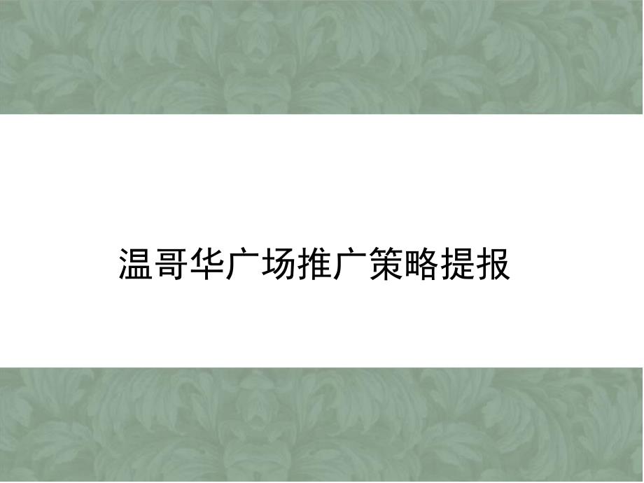 温哥华广场营销推广策略提报_第1页