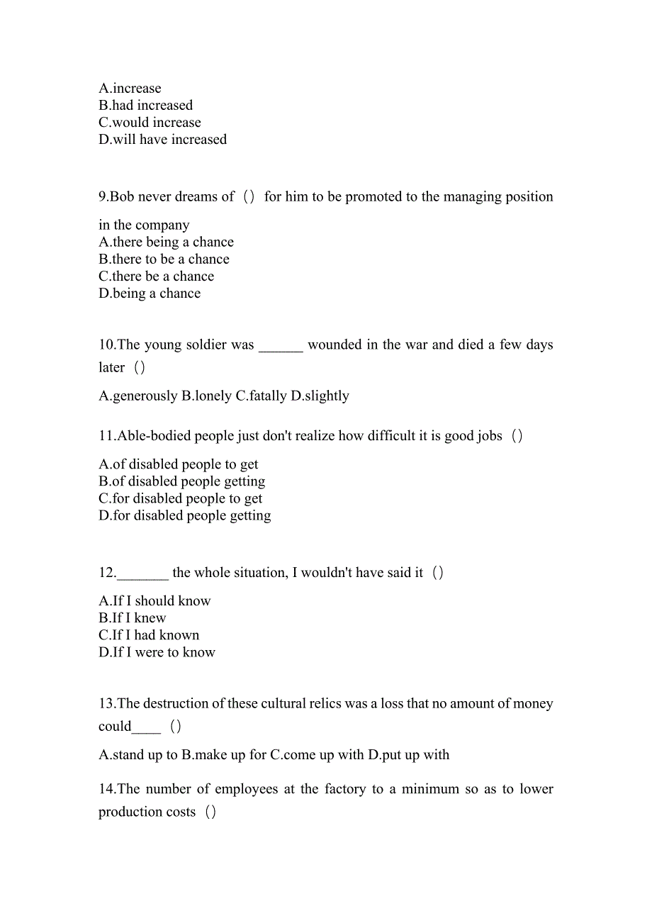 辽宁省丹东市统招专升本考试2022-2023年英语模拟练习题三附答案_第2页