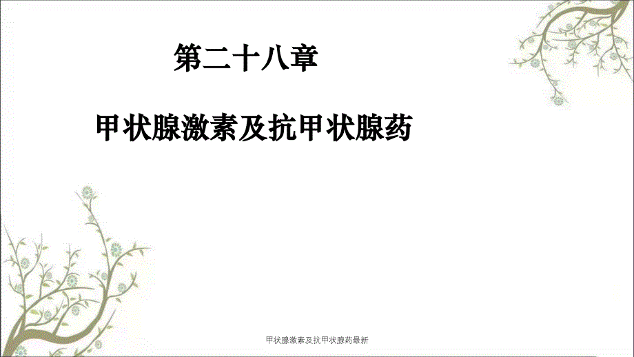 甲状腺激素及抗甲状腺药最新课件_第1页