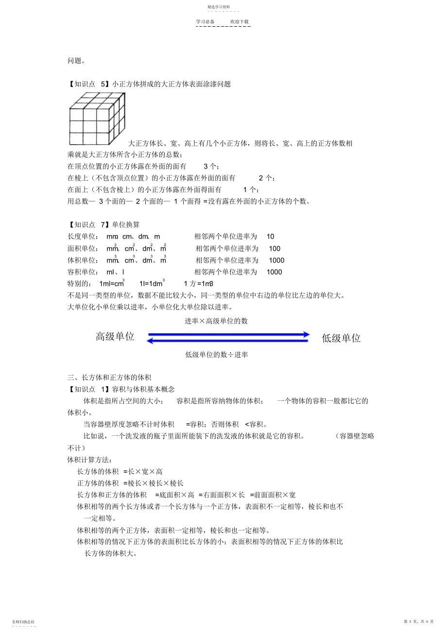 2022年五年级下册数学单元知识点易错点汇总_第5页