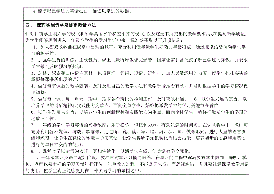 2016-2017学年新版译林英语一年级上册教学计划_第2页