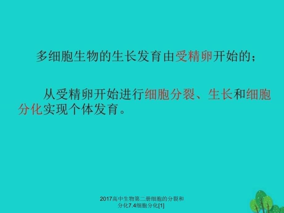 2017高中生物第二册细胞的分裂和分化7.4细胞分化[1]课件_第5页