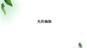 2022-2023年鲁科版(2019)新教材高中物理选择性必修1 第5章光的干涉衍射和偏振第4节光的偏振课件