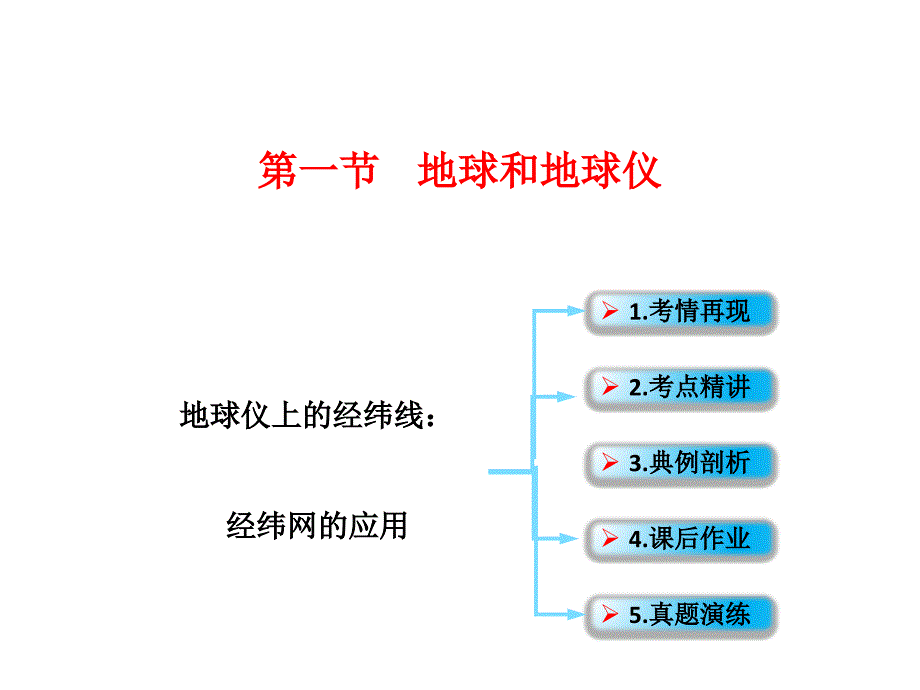 高考地理一轮复习 第一章 地形和地图 第一节 地球与地球仪课件 新人教版_第1页