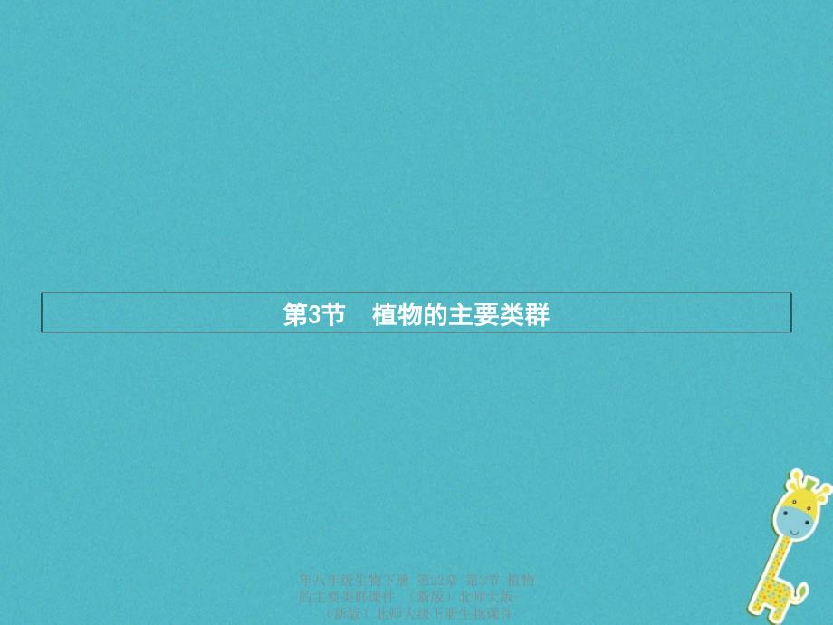 最新年八年级生物下册第22章第3节植物的主要类群课件新版北师大版新版北师大级下册生物课件_第1页