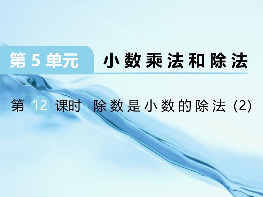 2020【苏教版】五年级上册数学：第5单元小数的乘法和除法ppt课件第12课时 除数是小数的除法2_第2页