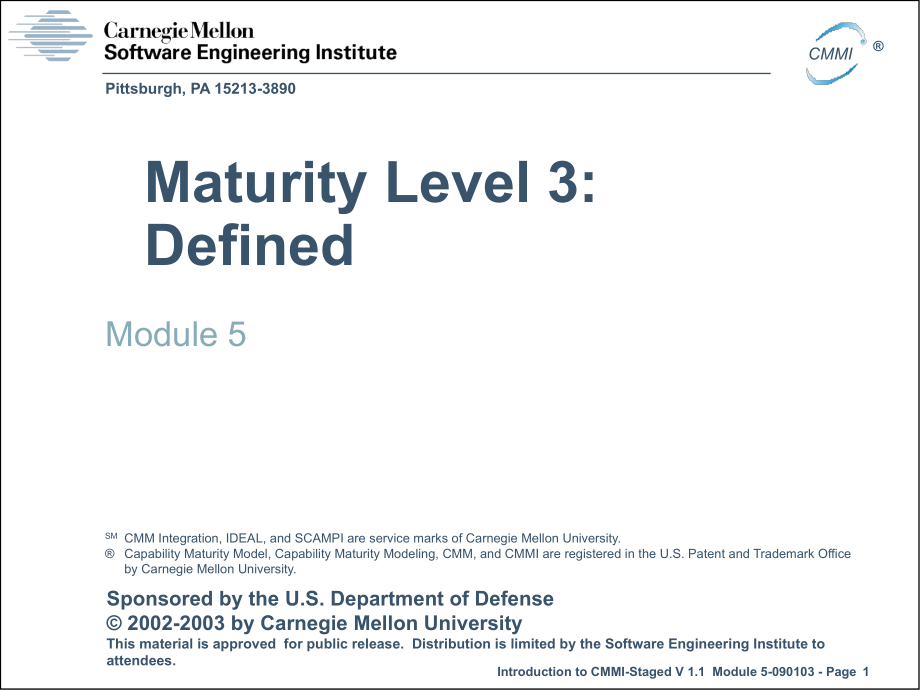 卡内基梅隆大学CMMI全套培训教材(下册)_第1页