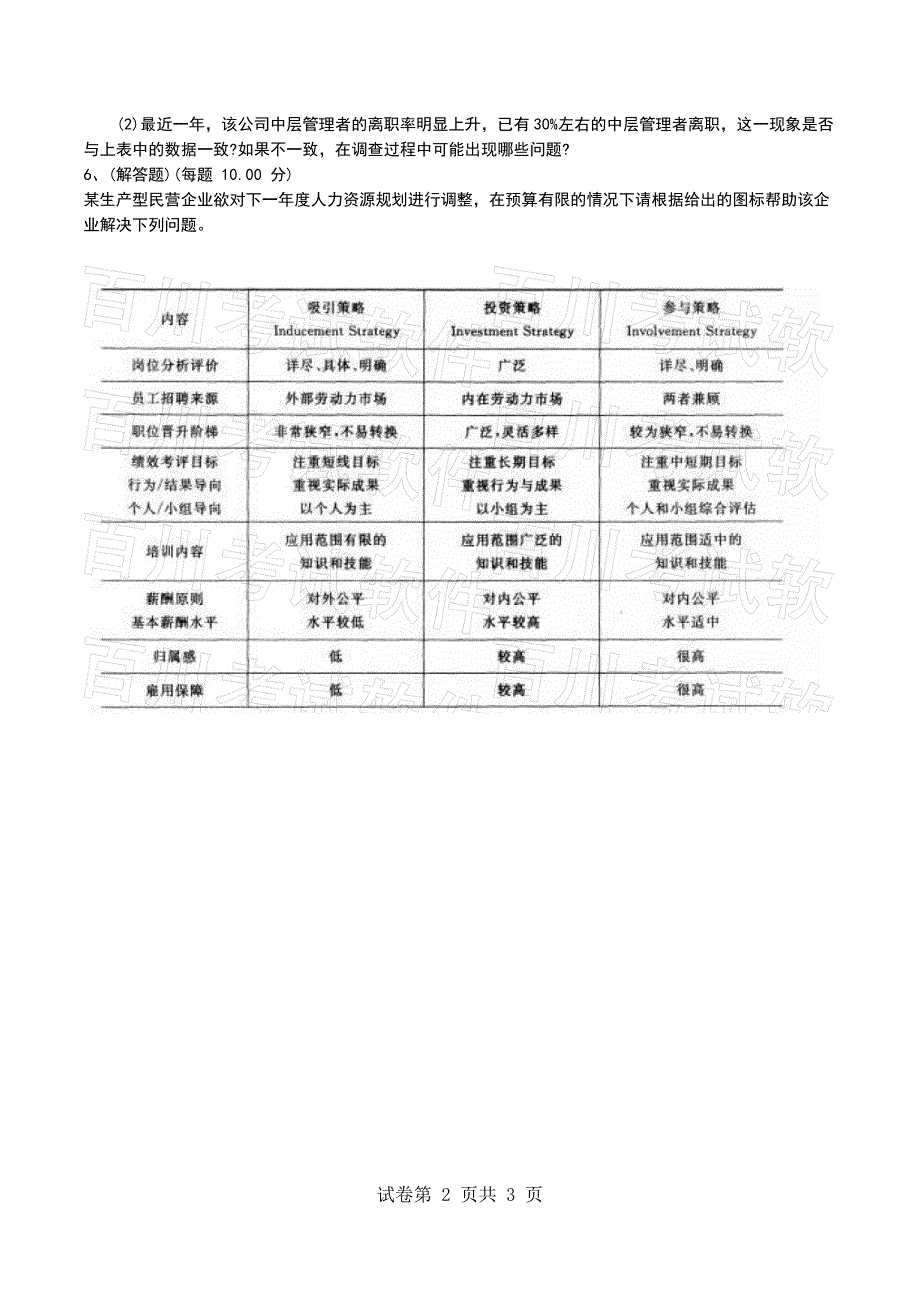 2022年《人力资源管理师（专业技能）一级》模拟试题四（一）_第2页