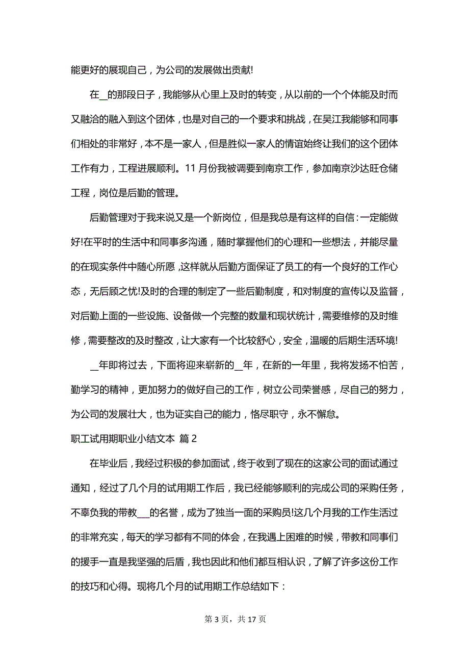 职工试用期职业小结文本_第3页