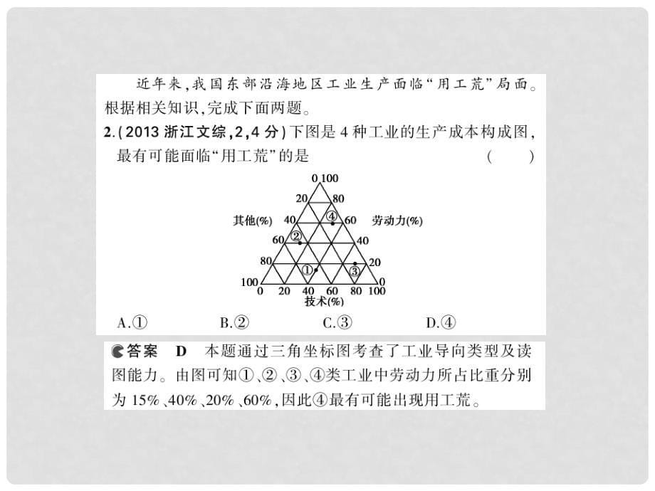 高考地理 分类汇编 第十三单元 工业地域的形成与发展课件（B版）_第5页