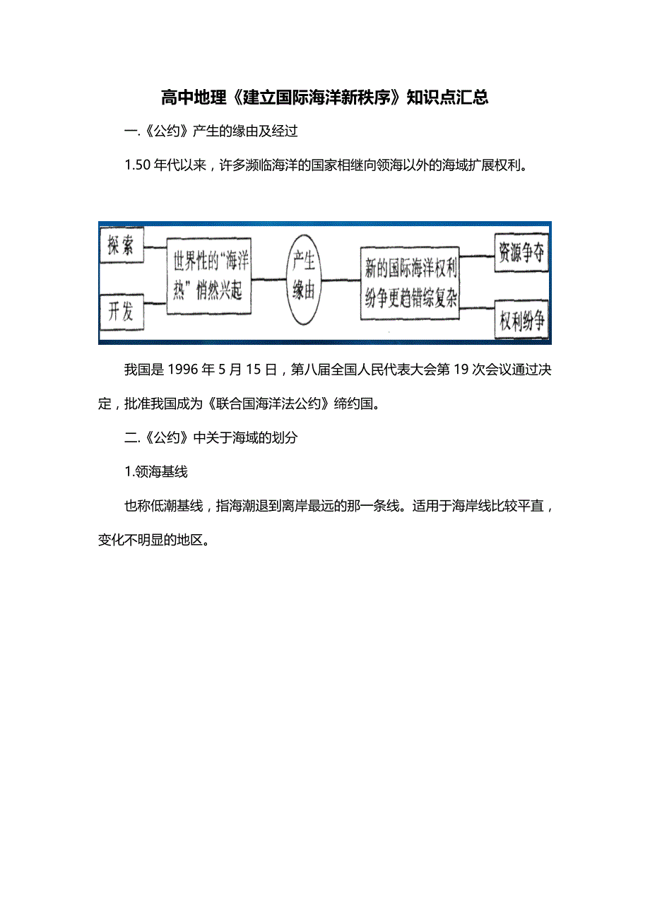 高中地理《建立国际海洋新秩序》知识点汇总_第1页