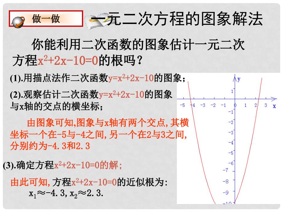 云南省西盟佤族自治县第一中学九年级数学下册 26.2.2 用函数的观点看一元二次方程课件 人教新课标版_第4页