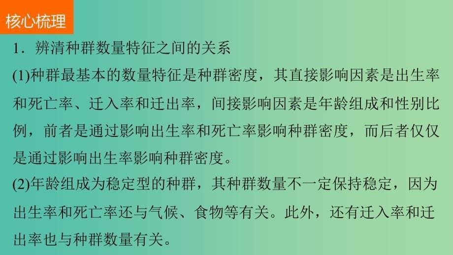 高考生物二轮复习 考前三个月 专题9 生物与环境 考点28 解读种群和群落的特征、数量变化课件.ppt_第5页