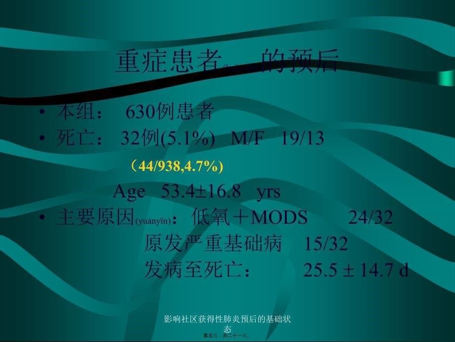 影响社区获得性肺炎预后的基础状态课件_第5页